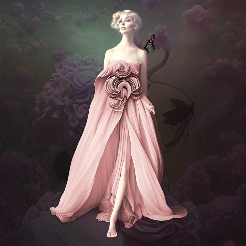 Merci. Project Women, butterflies and flowers. 8 reflexes